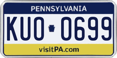 PA license plate KUO0699