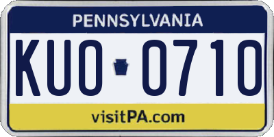 PA license plate KUO0710