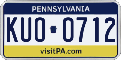PA license plate KUO0712