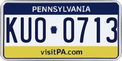 PA license plate KUO0713