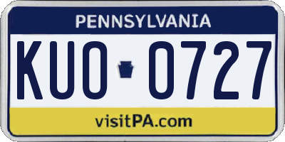 PA license plate KUO0727
