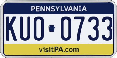 PA license plate KUO0733