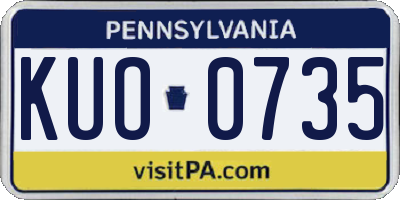 PA license plate KUO0735