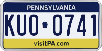 PA license plate KUO0741