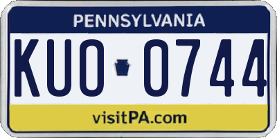 PA license plate KUO0744