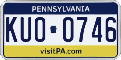 PA license plate KUO0746