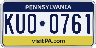 PA license plate KUO0761
