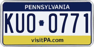 PA license plate KUO0771