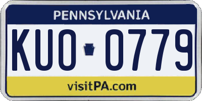 PA license plate KUO0779