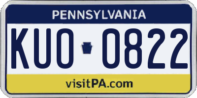 PA license plate KUO0822