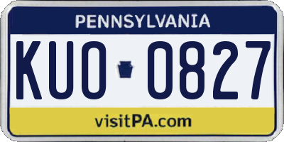 PA license plate KUO0827