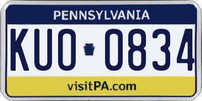 PA license plate KUO0834