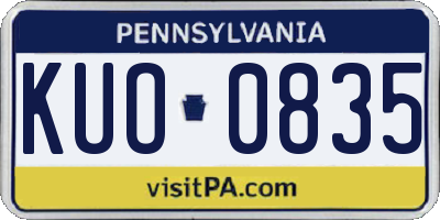 PA license plate KUO0835