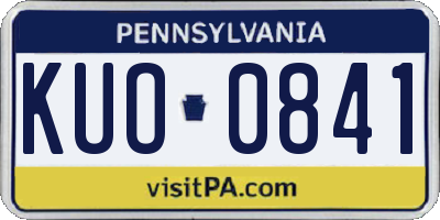 PA license plate KUO0841