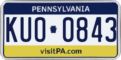 PA license plate KUO0843