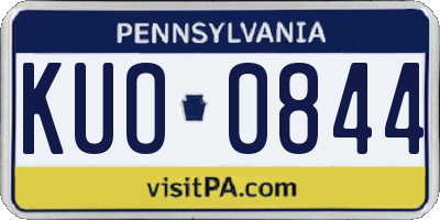 PA license plate KUO0844