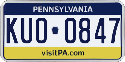 PA license plate KUO0847