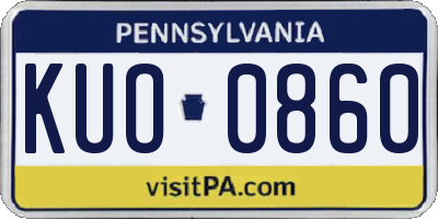 PA license plate KUO0860