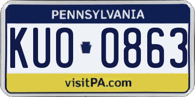 PA license plate KUO0863