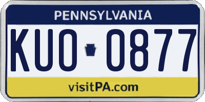 PA license plate KUO0877