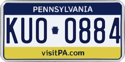 PA license plate KUO0884