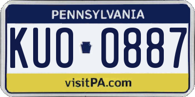 PA license plate KUO0887