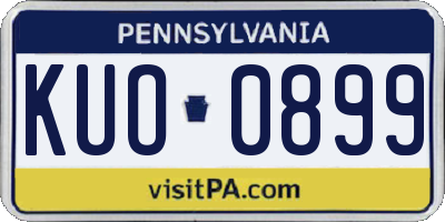 PA license plate KUO0899