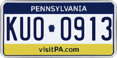 PA license plate KUO0913