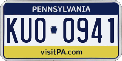 PA license plate KUO0941