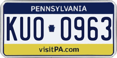 PA license plate KUO0963