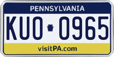 PA license plate KUO0965