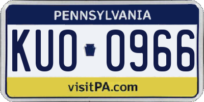 PA license plate KUO0966