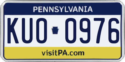 PA license plate KUO0976