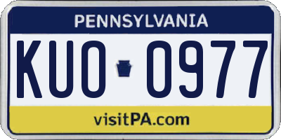 PA license plate KUO0977