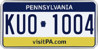 PA license plate KUO1004