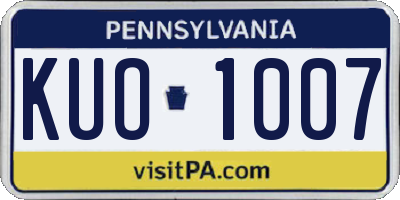 PA license plate KUO1007
