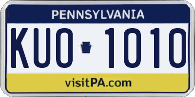 PA license plate KUO1010