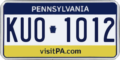 PA license plate KUO1012