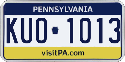 PA license plate KUO1013