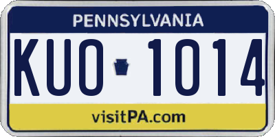 PA license plate KUO1014