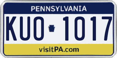 PA license plate KUO1017