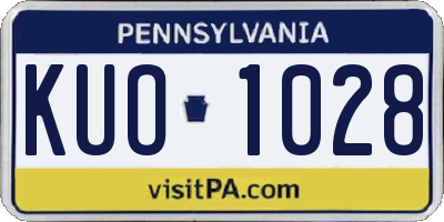 PA license plate KUO1028