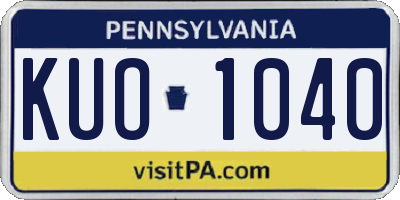 PA license plate KUO1040