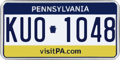 PA license plate KUO1048