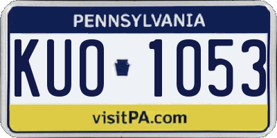 PA license plate KUO1053