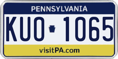 PA license plate KUO1065