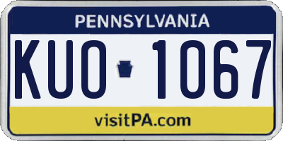 PA license plate KUO1067