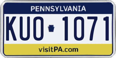 PA license plate KUO1071