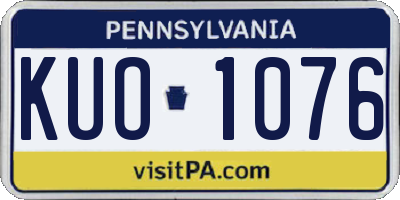 PA license plate KUO1076