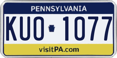PA license plate KUO1077